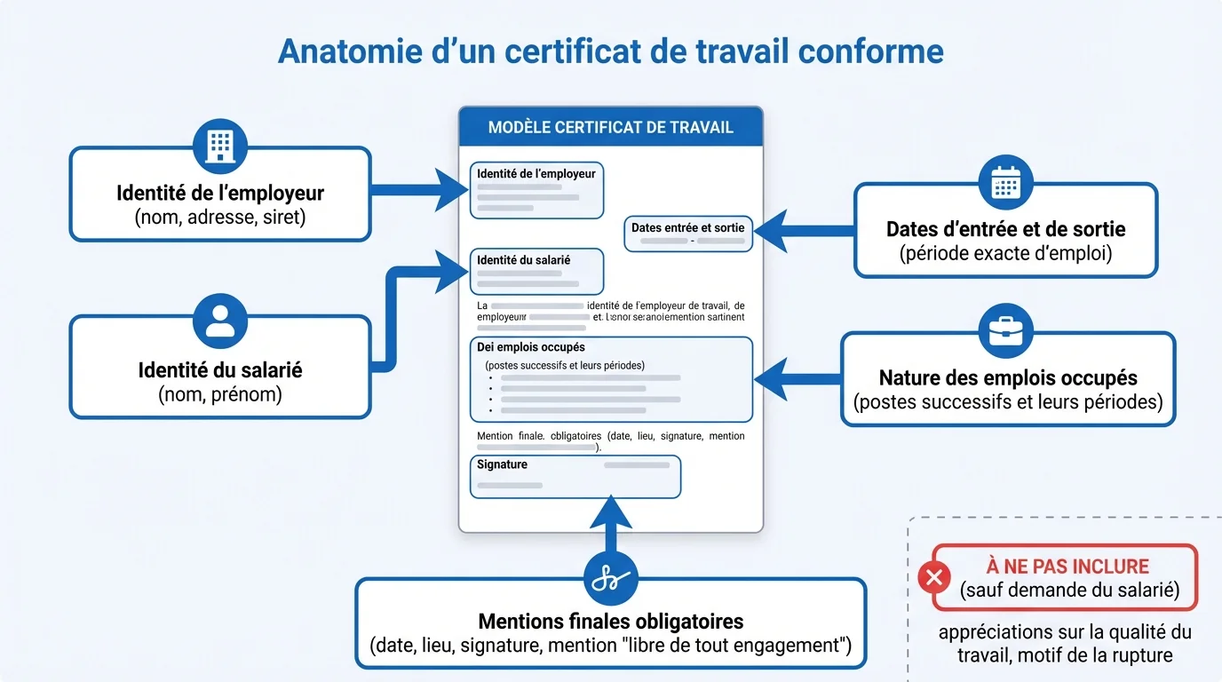 Anatomie d'un certificat de travail conforme