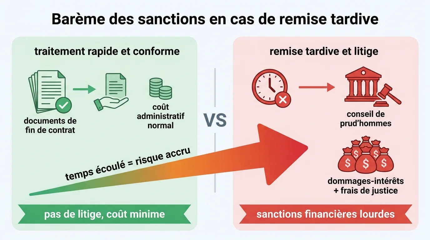 Barème des sanctions en cas de remise tardive