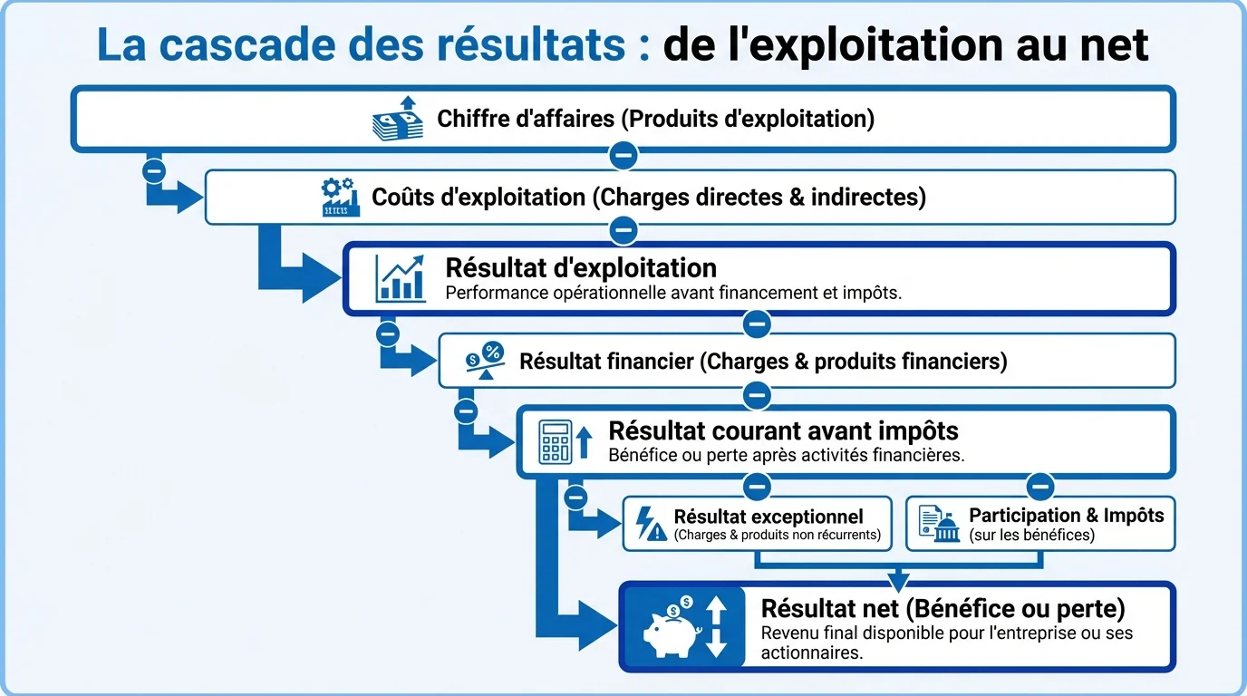 La cascade des résultats : de l'exploitation au net