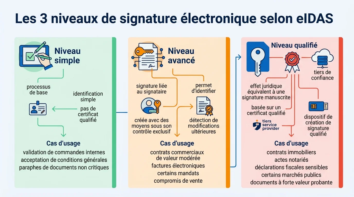 Les 3 niveaux de signature électronique selon eIDAS