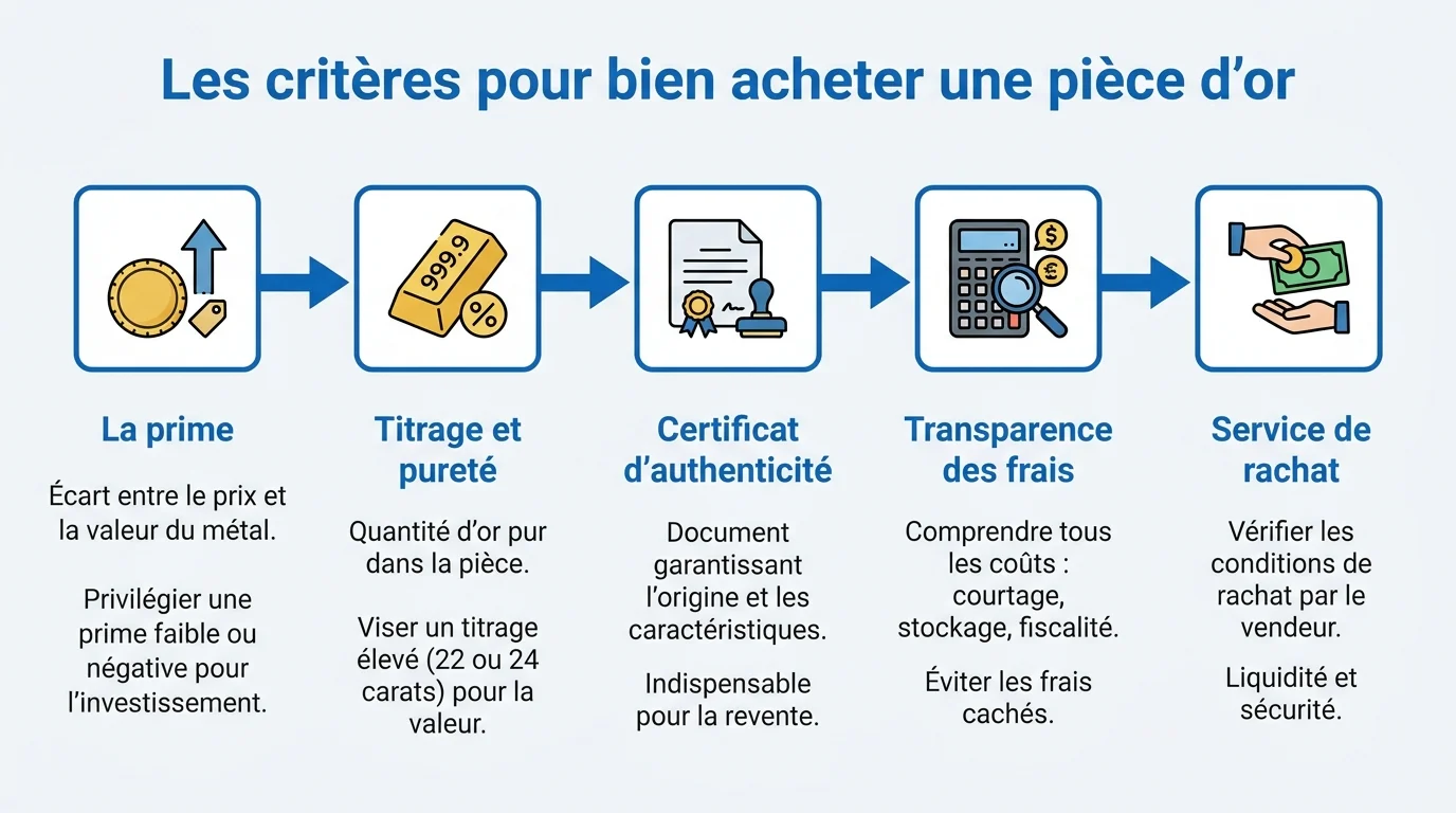 Les critères pour bien acheter une pièce d'or