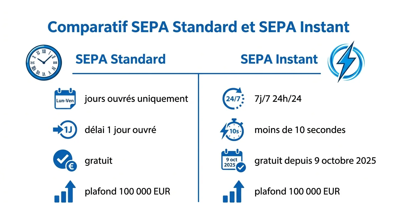 Comparatif SEPA Standard et SEPA Instant